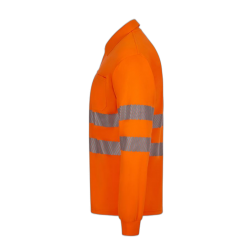 Polo alta visibilidad manga larga monocolor naranja flúor, ref. 305534, VELILLA 3