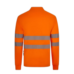 Polo alta visibilidad manga larga monocolor naranja flúor, ref. 305534, VELILLA 2