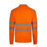 Polo poliéster reciclado alta visibilidad manga larga naranja flúor, ref. 305534, VELILLA 2
