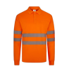 Polo poliéster reciclado alta visibilidad manga larga naranja flúor, ref. 305534, VELILLA 1
