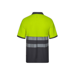Polo alta visibilidad manga corta bicolor gris amarillo flúor, ref. 305523,... 2