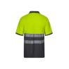 Polo algodón alta visibilidad manga corta gris amarillo flúor, ref. 305523, VELILLA 2