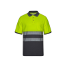 Polo algodón alta visibilidad manga corta gris amarillo flúor, ref. 305523, VELILLA 1