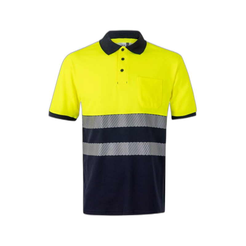 Polo alta visibilidad manga corta bicolor azul amarillo flúor, ref. 305523,...
