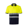 Polo algodón alta visibilidad manga corta azul amarillo flúor, ref. 305523, VELILLA 1