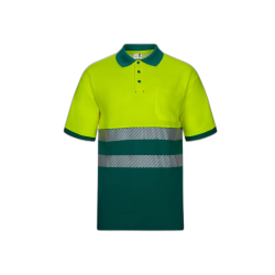 Polo alta visibilidad manga corta bicolor verde amarillo flúor, ref. 305523,...