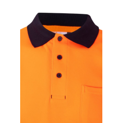 Polo alta visibilidad manga corta bicolor navy naranja flúor, ref. 305523,... 4