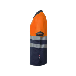 Polo alta visibilidad manga corta bicolor navy naranja flúor, ref. 305523,... 3
