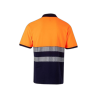 Polo algodón alta visibilidad manga corta navy naranja flúor, ref. 305523, VELILLA 2