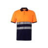 Polo algodón alta visibilidad manga corta navy naranja flúor, ref. 305523, VELILLA 1