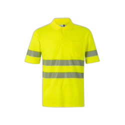 Polo alta visibilidad manga corta monocolor amarillo flúor, ref. 305522, VELILLA