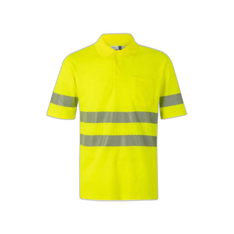 Polo alta visibilidad manga corta monocolor amarillo flúor, ref. 305522, VELILLA