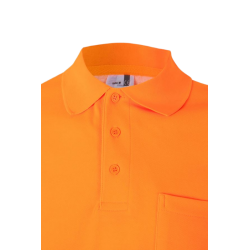 Polo alta visibilidad manga corta monocolor naranja flúor, ref. 305522, VELILLA 4