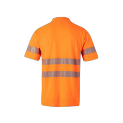 Polo alta visibilidad manga corta monocolor naranja flúor, ref. 305522, VELILLA 2