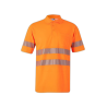 Polo algodón alta visibilidad manga corta naranja flúor, ref. 305522, VELILLA 1
