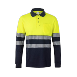 Polo alta visibilidad manga larga bicolor navy amarillo flúor, ref. 305525,...