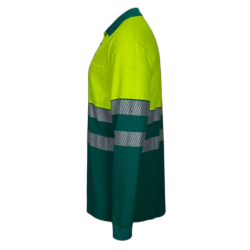 Polo alta visibilidad manga larga bicolor verde amarillo flúor, ref. 305525,... 3