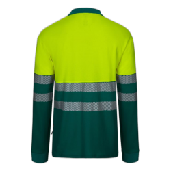 Polo alta visibilidad manga larga bicolor verde amarillo flúor, ref. 305525,... 2