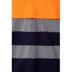 Polo alta visibilidad manga larga bicolor navy naranja flúor, ref. 305525,... 5