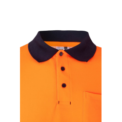 Polo alta visibilidad manga larga bicolor navy naranja flúor, ref. 305525,... 4