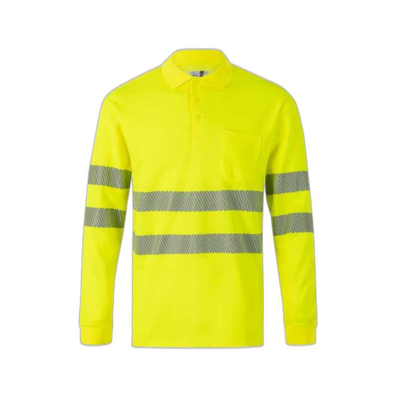 Polo alta visibilidad manga larga monocolor amarillo flúor, ref. 305524, VELILLA