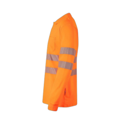 Polo algodón alta visibilidad manga larga naranja flúor, ref. 305524, VELILLA 3