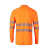 Polo algodón alta visibilidad manga larga naranja flúor, ref. 305524, VELILLA 2