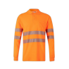 Polo algodón alta visibilidad manga larga naranja flúor, ref. 305524, VELILLA 1