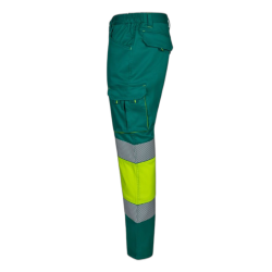 Pantalón stretch bicolor cinta segmentada VERDE/AMARILLO FLÚOR 2
