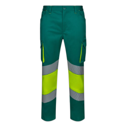 Pantalón stretch bicolor cinta segmentada VERDE/AMARILLO FLÚOR