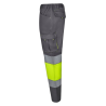 Pantalón stretch cinta segmentada gris/amarillo flúor, ref: 303008S, Velilla 2