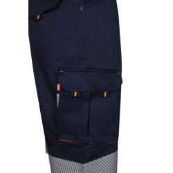 Pantalón stretch bicolor cinta segmentada AZUL NAVY/NARANJA FLÚOR 5
