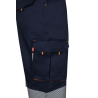 Pantalón stretch cinta segmentada azul navy/naranja flúor, ref: 303008S, Velilla 5