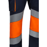 Pantalón stretch cinta segmentada azul navy/naranja flúor, ref: 303008S, Velilla 2