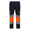 Pantalón stretch cinta segmentada azul navy/naranja flúor, ref: 303008S, Velilla 1