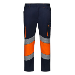 Pantalón stretch bicolor cinta segmentada AZUL NAVY/NARANJA FLÚOR 4
