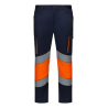Pantalón stretch cinta segmentada azul navy/naranja flúor, ref: 303008S, Velilla 4