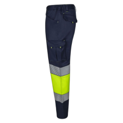 Pantalón stretch bicolor cinta segmentada AZUL NAVY/AMARILLO FLÚOR 3