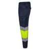 Pantalón stretch cinta segmentada azul navy/Amarillo flúor, ref: 303008S, Velilla 3