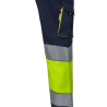 Pantalón stretch cinta segmentada azul navy/Amarillo flúor, ref: 303008S, Velilla 2
