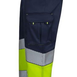 Pantalón stretch bicolor cinta segmentada AZUL NAVY/AMARILLO FLÚOR 4