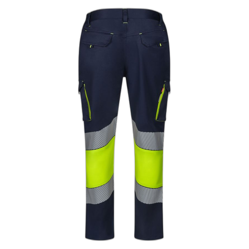 Pantalón stretch bicolor cinta segmentada AZUL NAVY/AMARILLO FLÚOR