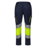 Pantalón stretch cinta segmentada azul navy/Amarillo flúor, ref: 303008S, Velilla 1