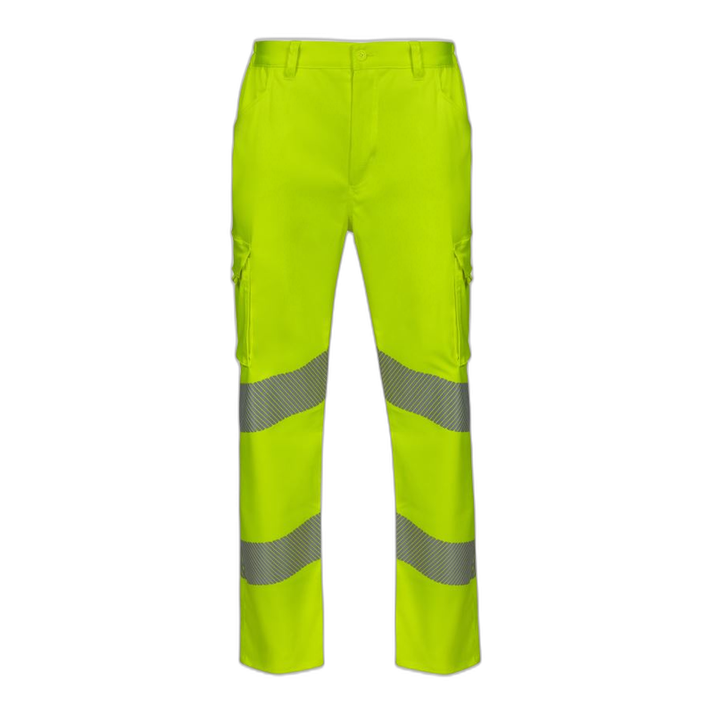 Pantalón stretch cinta segmentada AMARILLO FLÚOR