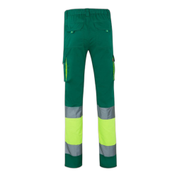 Pantalón stretch bicolor multibolsillos VERDE/AMARILLO FLÚOR 2