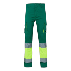 Pantalón stretch bicolor multibolsillos VERDE/AMARILLO FLÚOR