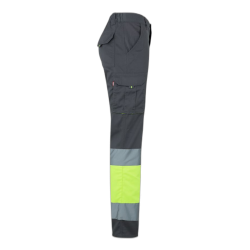 Pantalón stretch bicolor multibolsillos GRIS/AMARILLO FLÚOR 4