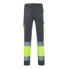 Pantalón stretch bicolor multibolsillos GRIS/AMARILLO FLÚOR 303002S, Velilla 2