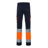 Pantalón stretch bicolor multibolsillos AZUL NAVY/NARANJA FLÚOR 303002S, Velilla 2