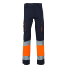 Pantalón stretch bicolor multibolsillos AZUL NAVY/NARANJA FLÚOR 303002S, Velilla 1